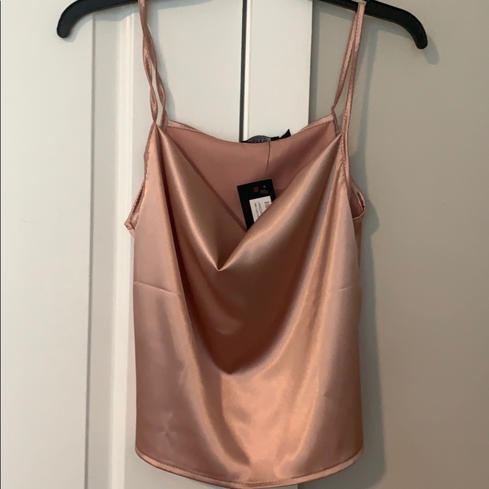 Rose Satin cowl neck cami